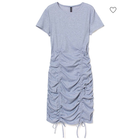 Heather Gray Drawstring Gathered Mini Dress - Picture 1 of 1